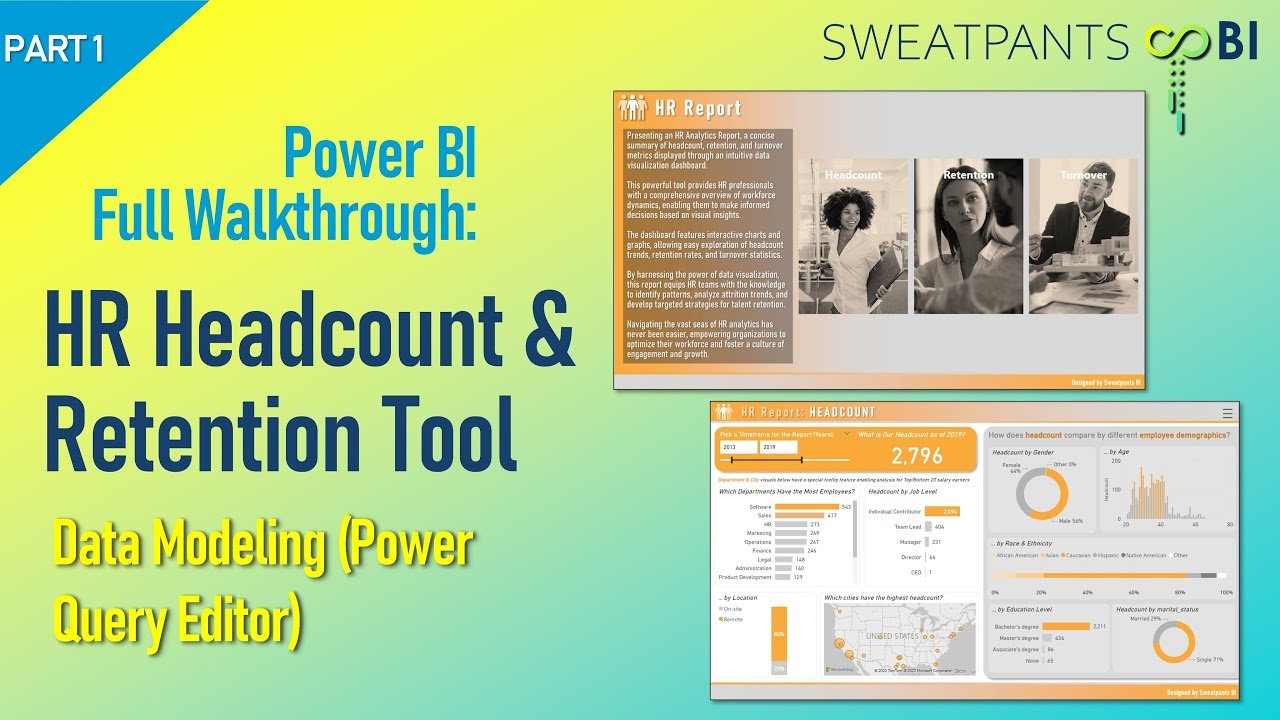 Full-Length Power BI Report Build:  HR Headcount Tool (Part 1 - Data Modeling in Power Query Editor)