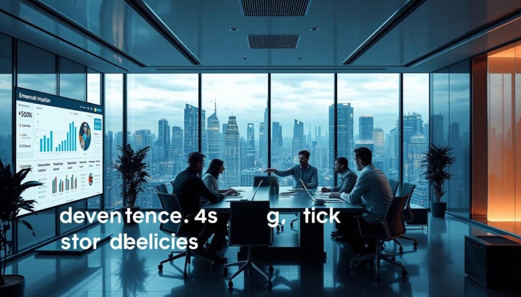 Photorealistic business scene showcasing "Enhanced segmentation strategies" for the BrandMag article. A modern office setting with sleek, minimalist design and cinematic lighting. In the foreground, a large data visualization screen displays segmentation insights and audience targeting metrics. The middle ground features a team of marketing professionals collaborating around a conference table, engaged in deep discussion. The background is a panoramic city skyline, conveying a sense of innovation and progress. The overall mood is professional, dynamic, and forward-looking. Rendered in 8k resolution for maximum detail. Photorealistic business scene showcasing "Enhanced segmentation strategies" for the BrandMag article. A modern office setting with sleek, minimalist design and cinematic lighting. In the foreground, a large data visualization screen displays segmentation insights and audience targeting metrics. The middle ground features a team of marketing professionals collaborating around a conference table, engaged in deep discussion. The background is a panoramic city skyline, conveying a sense of innovation and progress. The overall mood is professional, dynamic, and forward-looking. Rendered in 8k resolution for maximum detail.