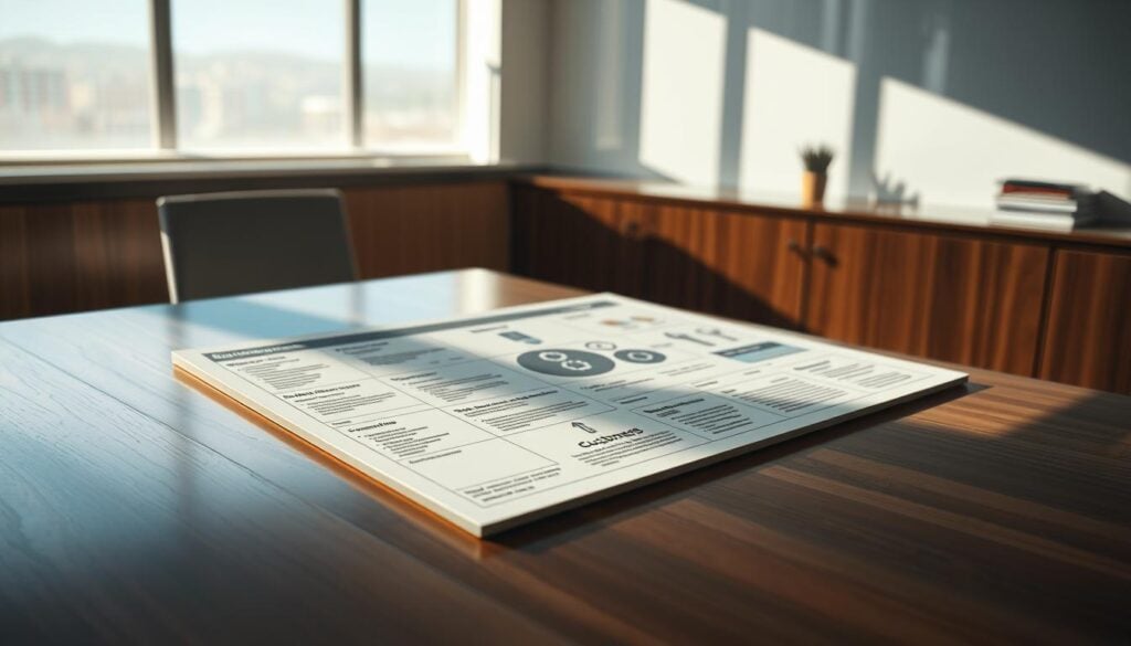 A sleek, modern business model canvas sprawls across a polished, wood-paneled desk in a sunlit, contemporary office. Crisp, cinematic lighting casts dramatic shadows, highlighting the canvas' key elements - value propositions, customer segments, revenue streams, and more. The canvas is rendered with exquisite photorealistic detail, inviting the viewer to imagine how it might guide the strategic planning of a thriving startup. The overall scene conveys a sense of thoughtful contemplation and strategic vision, setting the stage for a crucial discussion on finding the perfect technical co-founder. A sleek, modern business model canvas sprawls across a polished, wood-paneled desk in a sunlit, contemporary office. Crisp, cinematic lighting casts dramatic shadows, highlighting the canvas' key elements - value propositions, customer segments, revenue streams, and more. The canvas is rendered with exquisite photorealistic detail, inviting the viewer to imagine how it might guide the strategic planning of a thriving startup. The overall scene conveys a sense of thoughtful contemplation and strategic vision, setting the stage for a crucial discussion on finding the perfect technical co-founder.
