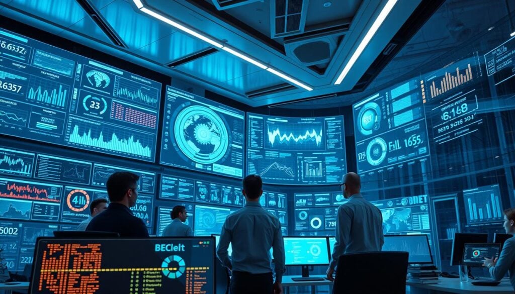 Photorealistic modern office, cinematic lighting illuminating an expansive workspace filled with sleek data analytics dashboards and immersive AI reporting tools. Glowing monitors display intricate visualizations, algorithms processing vast streams of information. In the foreground, a team of digital journalists collaborates, leveraging cutting-edge technology to uncover impactful stories. The atmosphere is one of focused productivity, innovation driving the future of journalism. Captured in 8k resolution, this scene showcases the powerful integration of data, AI, and advanced reporting capabilities. Photorealistic modern office, cinematic lighting illuminating an expansive workspace filled with sleek data analytics dashboards and immersive AI reporting tools. Glowing monitors display intricate visualizations, algorithms processing vast streams of information. In the foreground, a team of digital journalists collaborates, leveraging cutting-edge technology to uncover impactful stories. The atmosphere is one of focused productivity, innovation driving the future of journalism. Captured in 8k resolution, this scene showcases the powerful integration of data, AI, and advanced reporting capabilities.