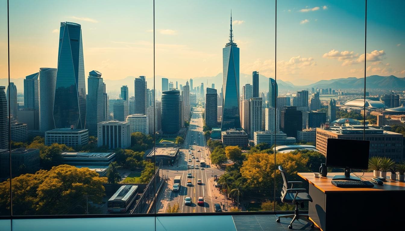 Urban cityscape view.