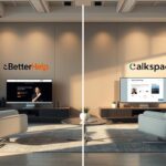 Online therapy session setup.