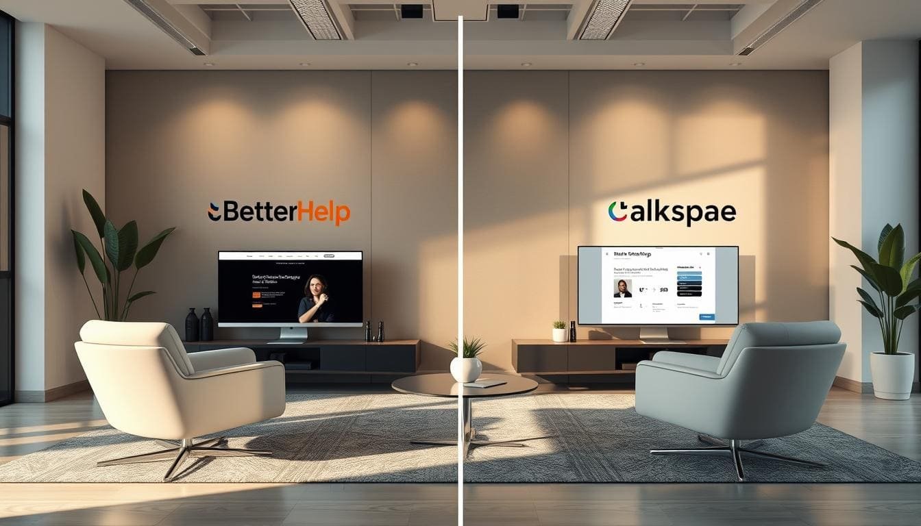 Online therapy session setup.