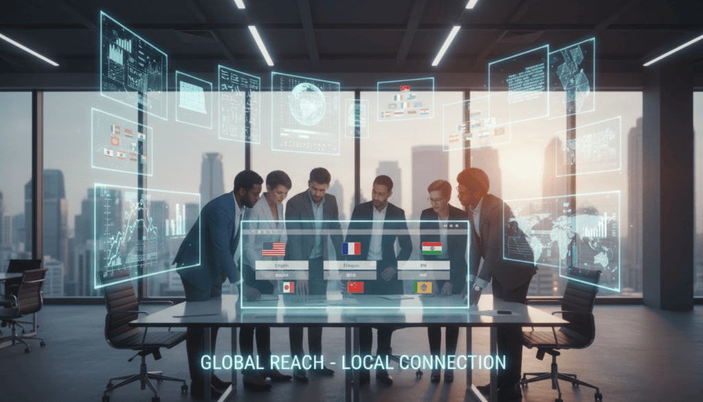 Futuristic digital collaboration.