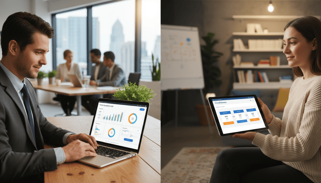 Business analytics data display.