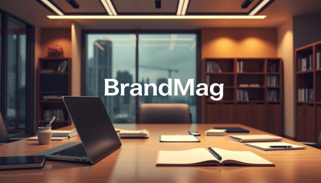 Photorealistic business scene depicting a modern office interior with sleek, minimalist design. Warm, cinematic lighting illuminates a desk with a laptop, notebook, and various office supplies. In the background, a bookshelf and large window overlooking a cityscape. Prominently displayed on the desk is the "BrandMag" logo, reflecting the article subject. The overall atmosphere conveys a sense of productivity, growth, and the strategic utilization of free tools to drive startup success. Photorealistic business scene depicting a modern office interior with sleek, minimalist design. Warm, cinematic lighting illuminates a desk with a laptop, notebook, and various office supplies. In the background, a bookshelf and large window overlooking a cityscape. Prominently displayed on the desk is the "BrandMag" logo, reflecting the article subject. The overall atmosphere conveys a sense of productivity, growth, and the strategic utilization of free tools to drive startup success.