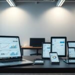 Multiple devices displaying analytics data