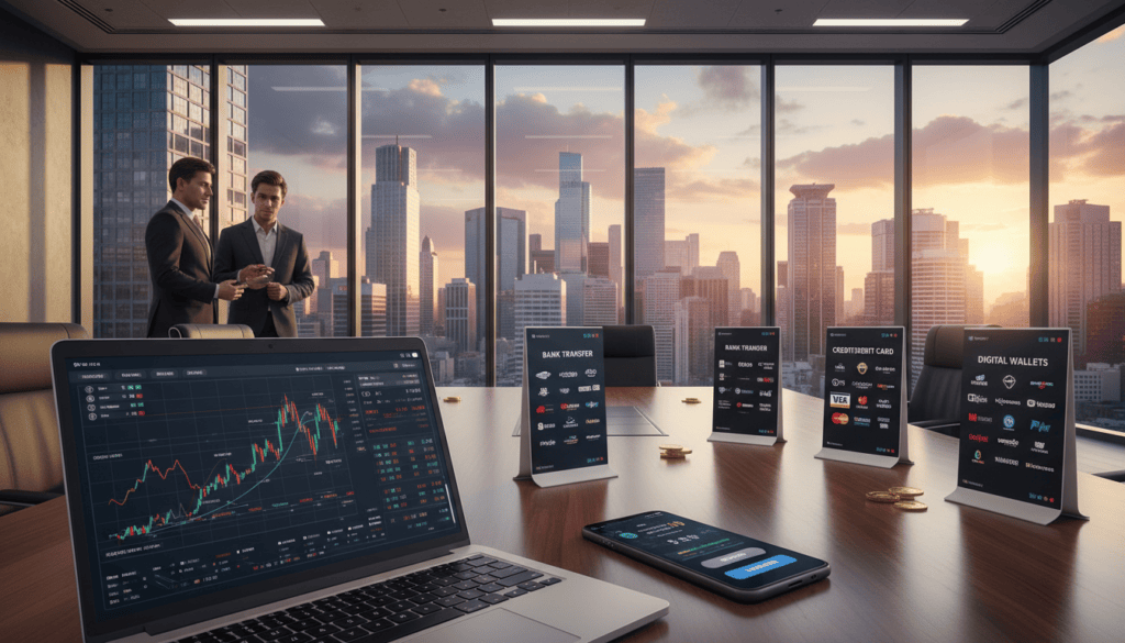 Financial trading displays.