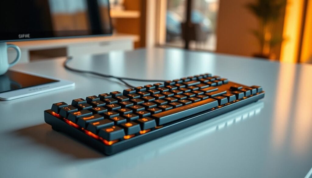 Backlit gaming keyboard.