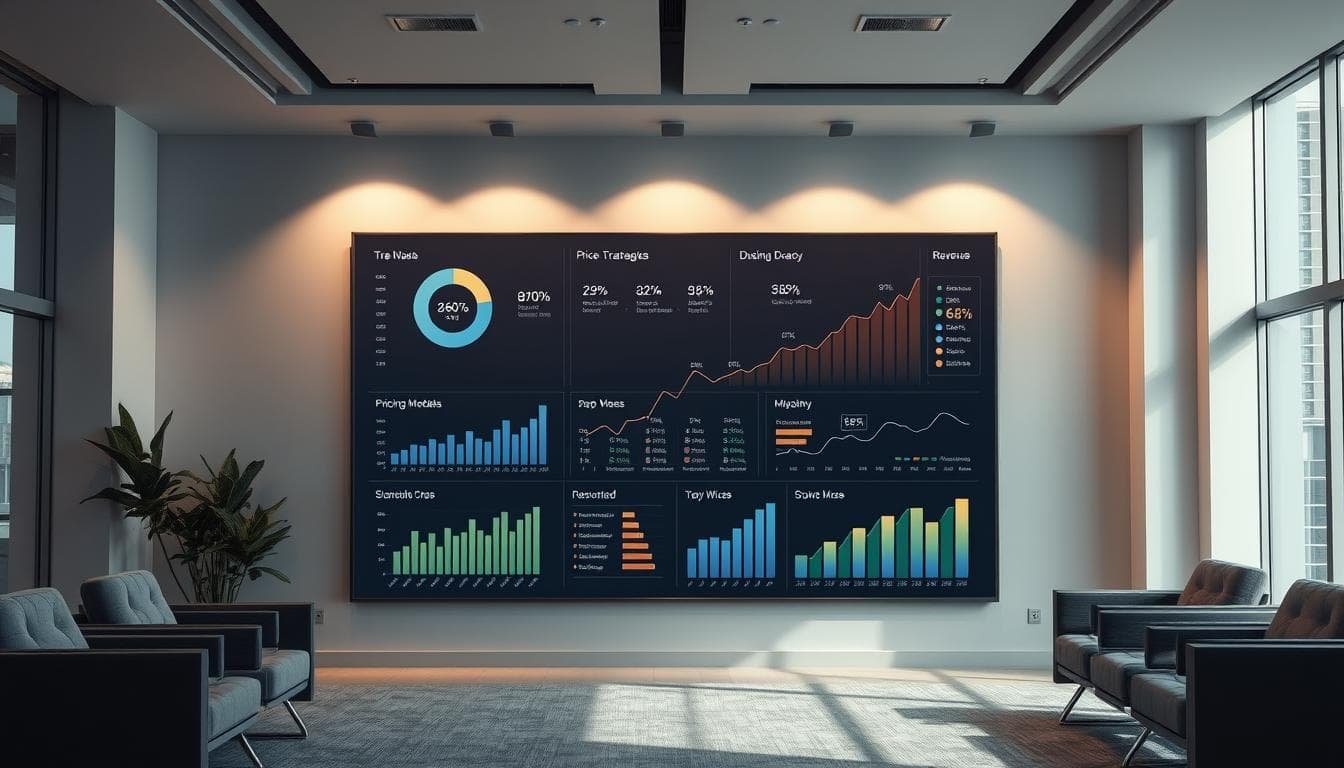 Sleek dashboard displaying pricing metrics