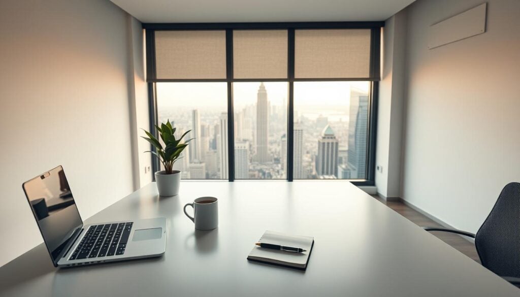 A minimalist and decluttered workspace