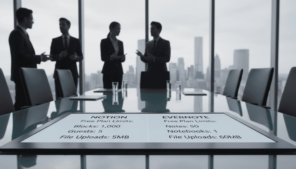 A polished office showing a pricing comparison on a screen