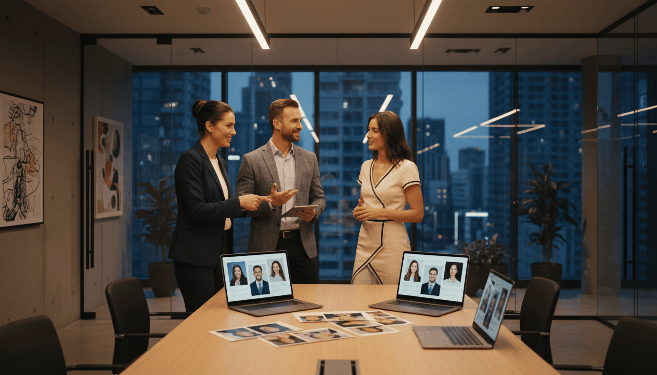 Business team collaborating in conference room.