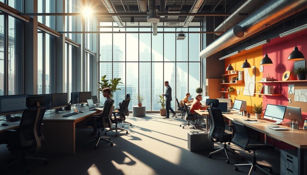 Office with separate B2B and B2C workspaces