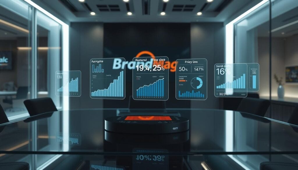 Pricing and performance dashboard on a desk