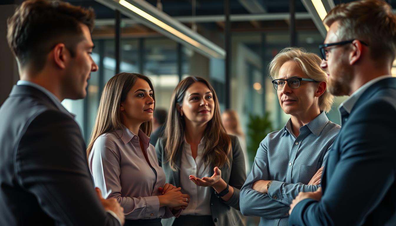Group of professionals having a meeting.