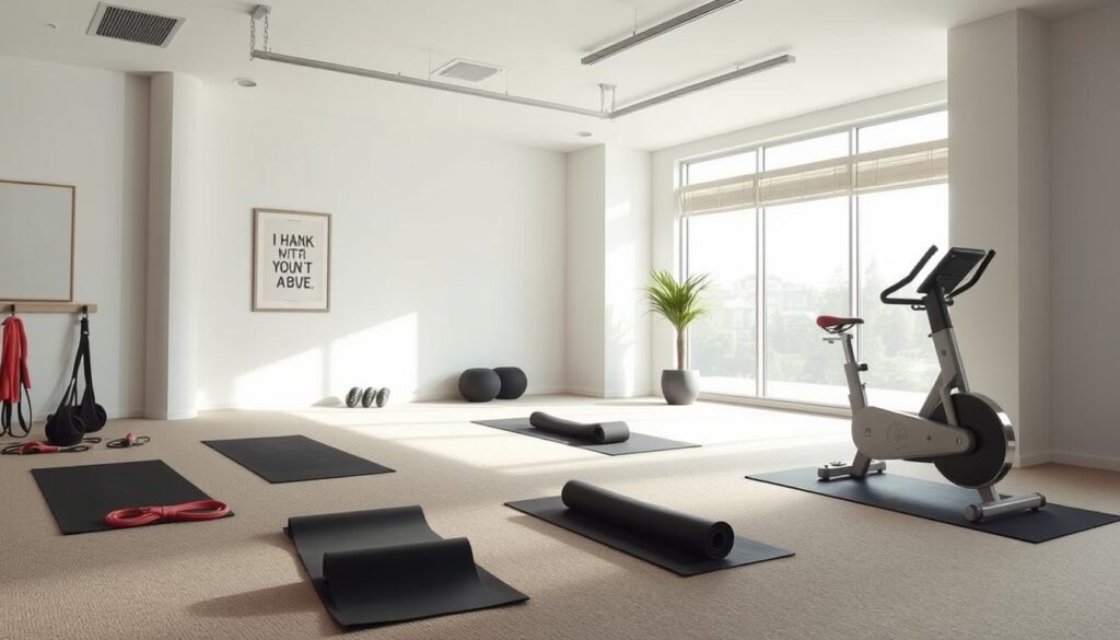 minimalist workout space