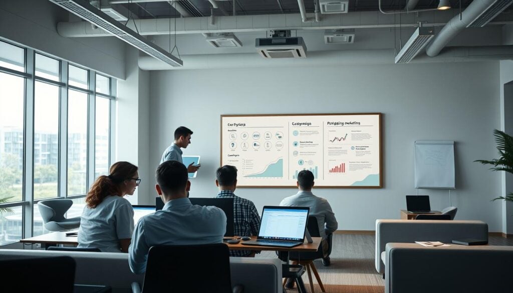 modern office team integrating marketing