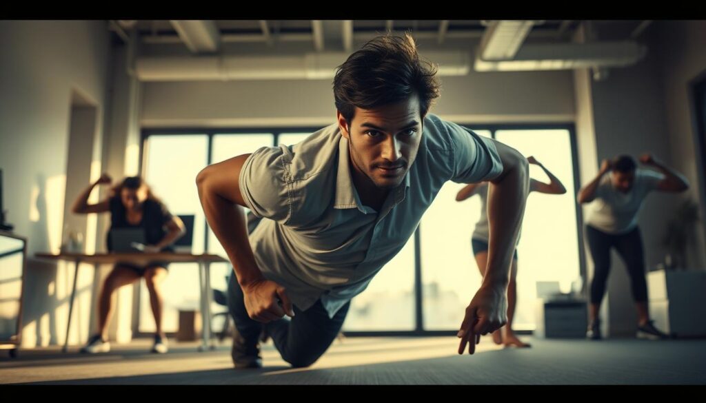 office HIIT session