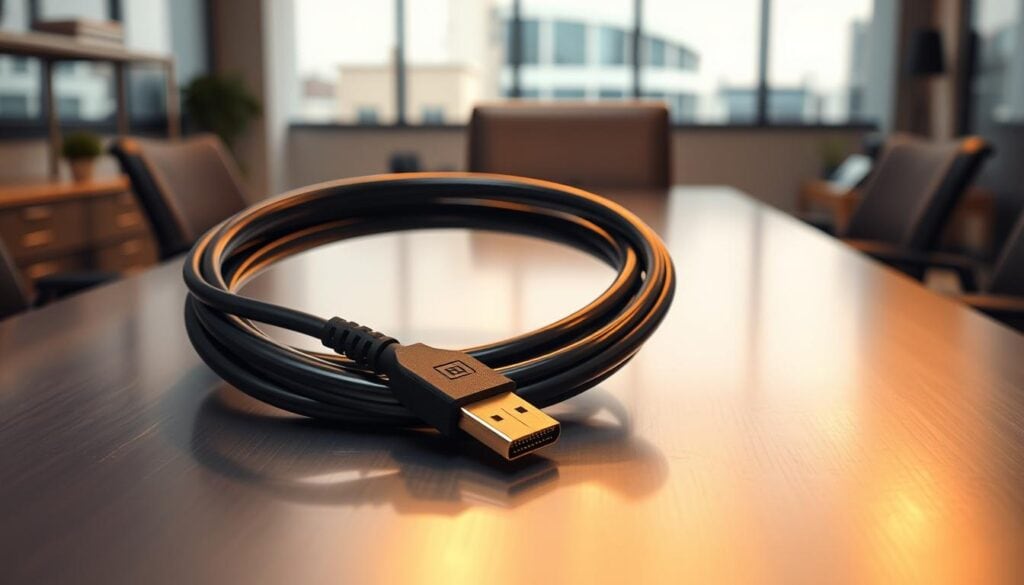 short HDMI cable coiled