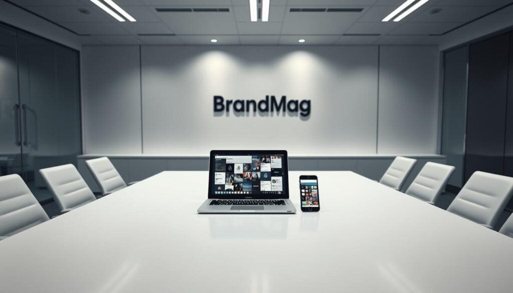 social media devices on desk